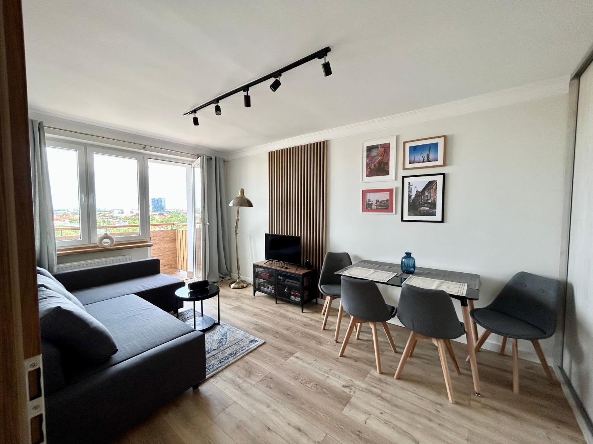 Apartament Z Widokiem Na Gdansk I Zatoke Free & Priv Parking Bagian luar foto